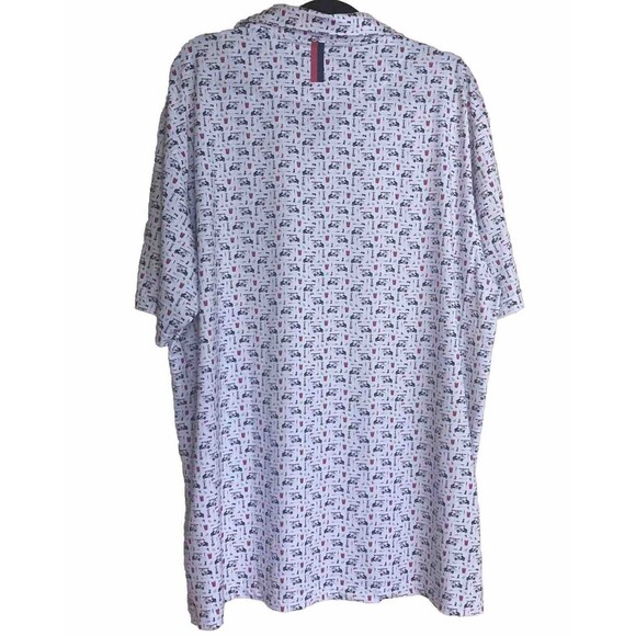 Rhoback Polo Golf Bev Cart Shirt Men’s Size XXXL 3XL AOP Performance - Picture 3 of 7